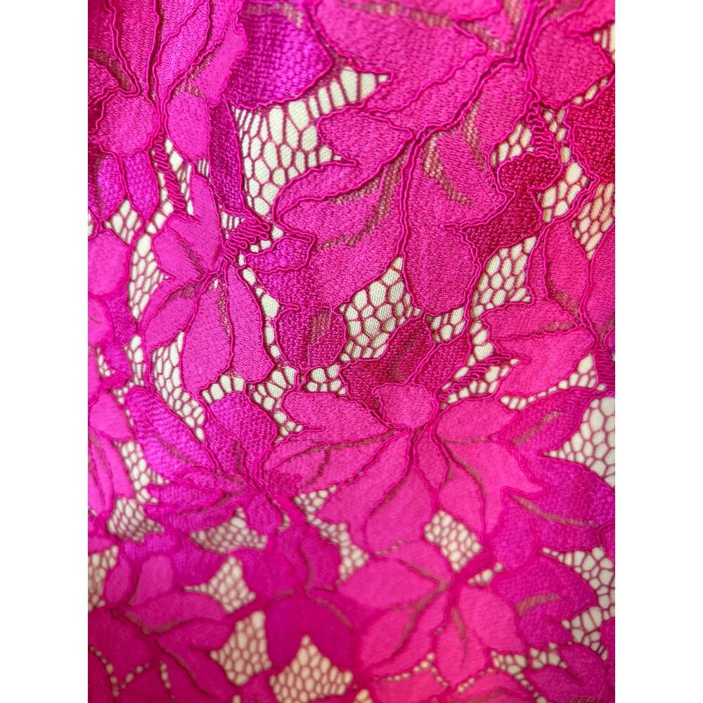Lulus NWOT Seasons of Love Bright Pink Lace Halter Skater Mini Dress Size S - Picture 7 of 14